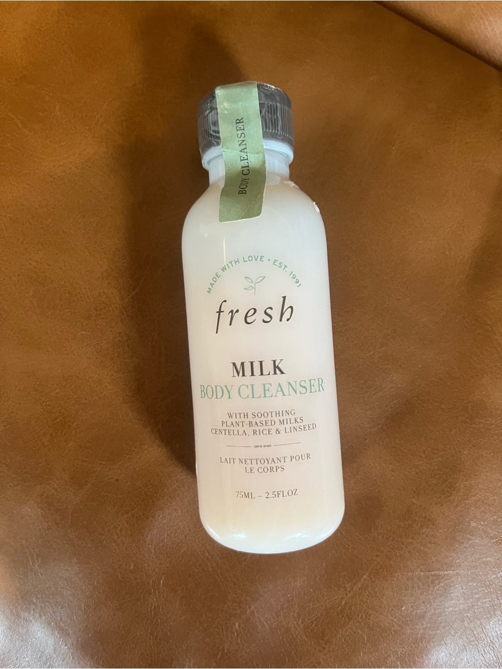 fresh Milk Body Cleanser Bottle — White with Green Accent